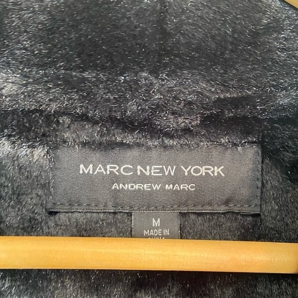 EUC ANDREW MARC MARC NEW YORK FAUX LEATHER AND FUR FRINGE BOHEMIAN VEST MEDIUM - Picture 4 of 8